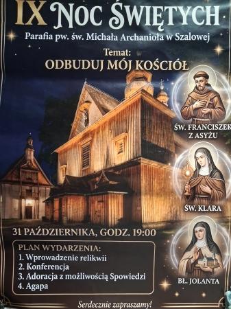 Zaproszenie na NOC ŚWIĘTYCH w Szalowej 