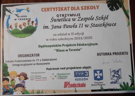 Podsumowanie ogólnopolskiego projektu edukacyjnego „Klasa w terenie” 